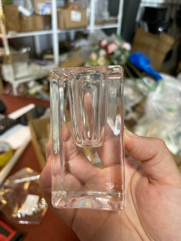 New Square 4cm*8cm Glass clear CANDLEHOLDER  candle holder(big) 3.2” ice cube