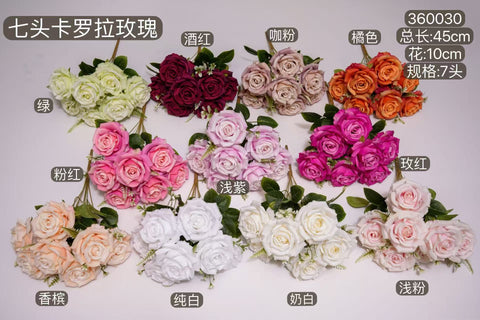 7 head corolla Rose Artificial flower corolle burgundy