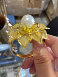 Napkin Ring decoration flower gold