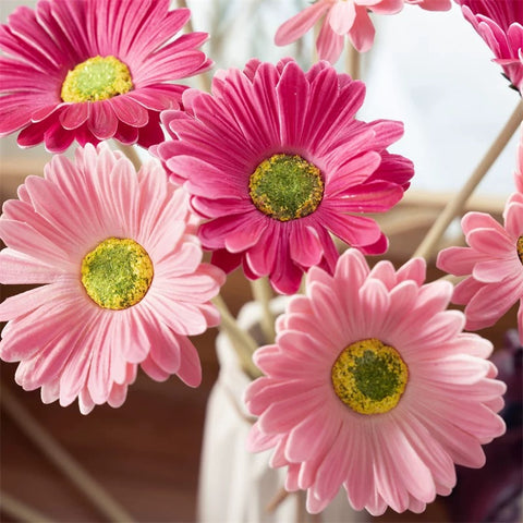 Real touch Pink Gerbera Daisy FLOWER ARTIFICIAL FLOWER HEAD WEDDING DECOR