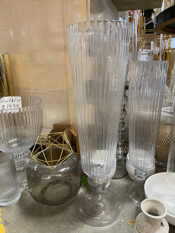 New Wedding Centerpiece 26” Tall Crystal Vase striped beauty