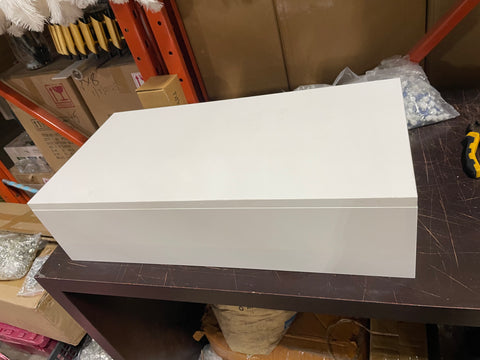 White wood stand riser 24”x12”x6”H cake stand sweet table long