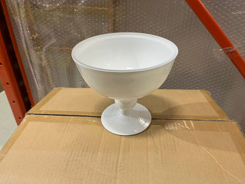 GLASS BOWL VASE PEDESTAL 6"HX7" WEDDING CENTERPIECE COMPOTE WHITE