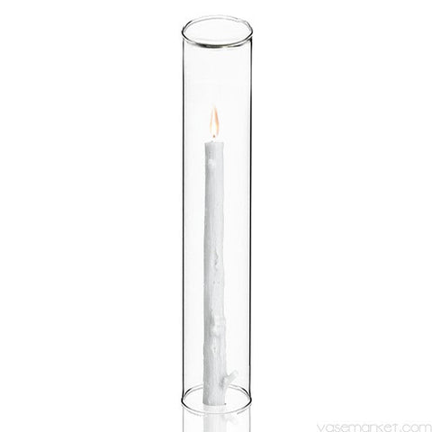 Hurricane Tube Candleholder glass 16”x3.5"