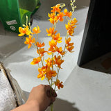 New Orange 3xorchid Artificial flower leaf wedding greenery filler for corsage 501011