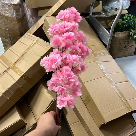 Artificial Cherry Blossom pink wedding decoration silk fake flower clearance