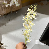 New White 3xorchid Artificial flower leaf wedding greenery filler for corsage 501011
