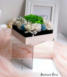Red Acrylic box with mirror effect Flowers and gift