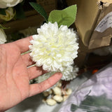 New White/cream Pom Artificial Filler Flower