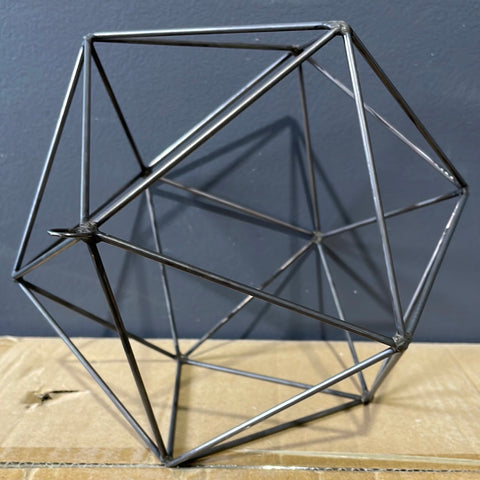Black Geometric 10" Planter Glass Hexagon Ball Terrarium frame No glass