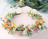 Daisy Head piece for flower girl bride hairband ranunculus head band hair piece