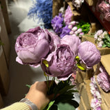 7x Peonies bunch Artificial Flower (Lilac)