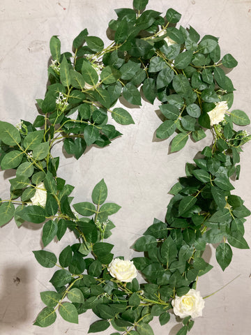 Special 2M/6.5 feet Garland Greenery with white flower