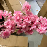 Artificial Cherry Blossom pink wedding decoration silk fake flower clearance