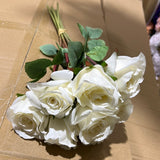 Baroque Cream Hand tied arranged Flower Bridal Bouquet Jumbo Size pink