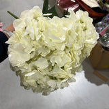 Artificial Flower Ivory/Cream Hydrangea Bunch 7 head silk