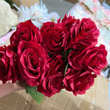 9 head Red Rose
