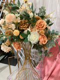 fall Artificial Flower Rose Hydrangea Arrangement Champagne #2
