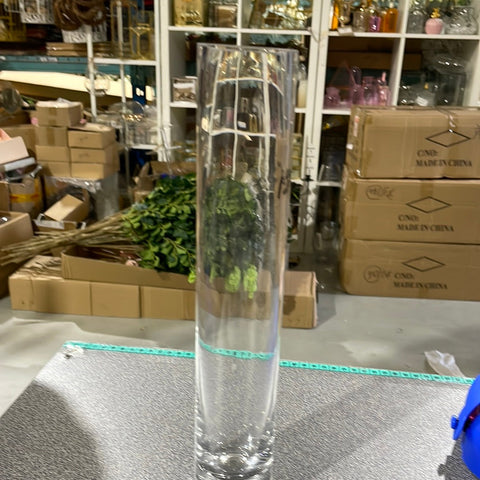 10”Hx2"D Clear Cylinder Vase