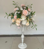 Tabletop Rose Hydrangea Arrangement pink champagne 13.75”