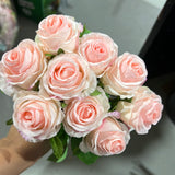 New Elsa 9 head Light Pink Rose bunch