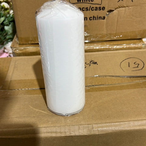 White Pillar Candle wedding decor 2.25"x6" H