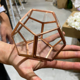 Small Rose Gold 5” Glass Hexagon Ball