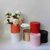 New 7.5” White gift favor Box round shower hat box cardboard