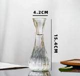8” Tall Clear Striped Bud Vase Glass
