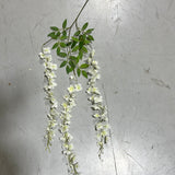 Artificial medium length wisteria wedding decor Cream