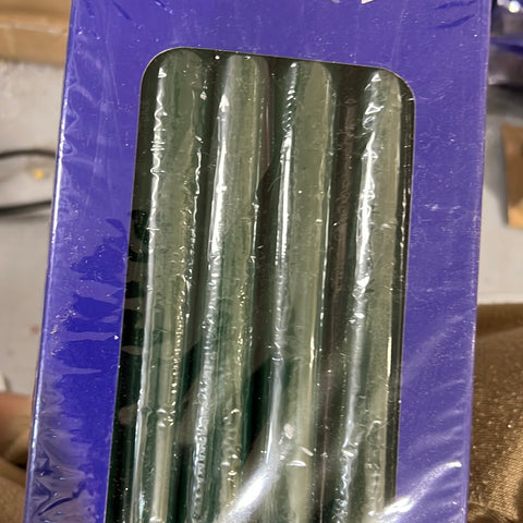 Pack of 12 Green Emerald taper Candles wedding decor 10” long