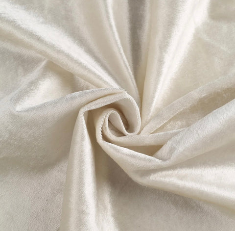 Cream White Velvet fabric per meter