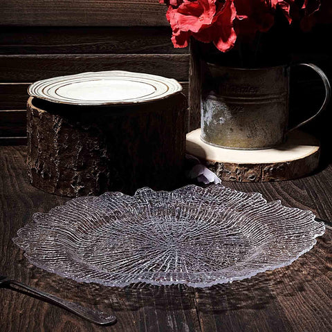 12.5" Acrylic Charger Plate Clear scallop starburst A1537-C reef