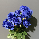 10 head Rose  dark Royal/ Navy Blue