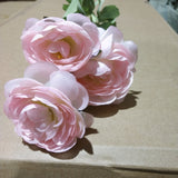 4 head (2 buds 2 flowers) pink Single stem Ranunculus artificial flower