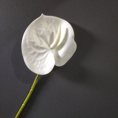 White Anthurium Laceleaf Tropical orchid Artificial Real Touch flower