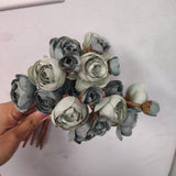 Dusty blueRanunculus bunch artificial wedding decor (6xMini Silk flower)
