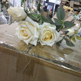 2 head Champagne Pointy Rose Spray