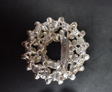 Bow tie Silver Diamond Rhinestone Brooch 2.5" - Richview Glass Wedding Supplies