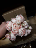 Blush Ranunculus bunch artificial wedding decor (6xMini Silk flower)