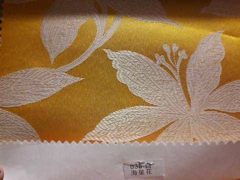 visa damask Table Cloth Square 90"x156 (Yellow with Flower)- 035