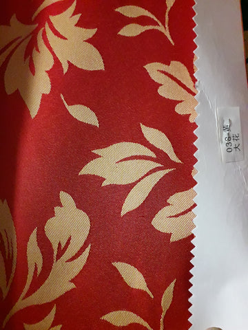 visa damask Table Cloth Square 90"x156 (Red with Leaf)- 038