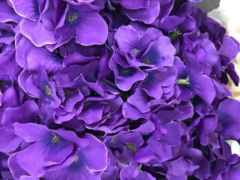 Artificial Flower Purple Hydrangea Bunch 7 head silk - Richview Glass Wedding Supplies