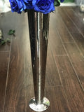 28" MERCURY rose GOLD TRUMPET VASE - Richview Glass Wedding Supplies