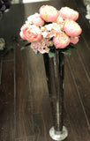 28" MERCURY rose GOLD TRUMPET VASE - Richview Glass Wedding Supplies