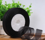 Sheer Ribbon roll 3/4" /2cm wide 45 meter roll (Black) SHE2