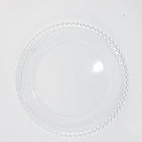 12.5" Clear Glass w/bead Charge Plate (Clear Bead) - BEA1 - Richview Glass Wedding Supplies