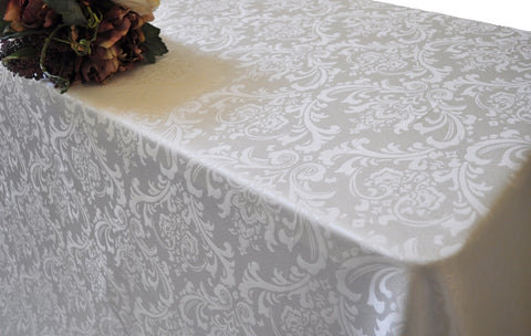 Damask Table cloth round 120" various colours and prints - Richview Glass Wedding Supplies