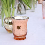 MERCURY rose GOLD HURRICANE VASE 3"x3" H (s)