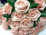 Artificial Flower Rose Bunch with leaf 18 head (Dusty Pink) FLO2-1 - Richview Glass Wedding Supplies
